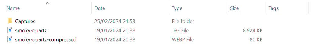 comparação entre imagem original e imagem webp comprimida pelo gimp