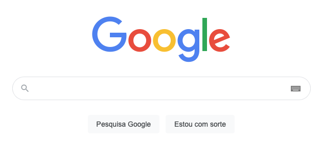 p&aacute;gina inicial do google