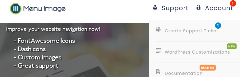 Banner do plugin Menu Image, do WordPress