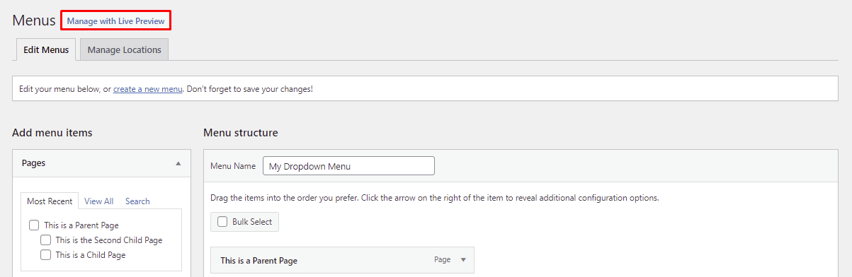 Destaque para a sele&ccedil;&atilde;o da pr&eacute;via do menu