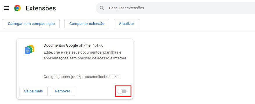 Desabilitando extensões do navegador Google Chrome