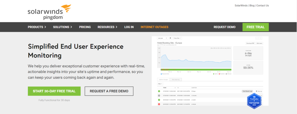 ferramenta de testes pingdom
