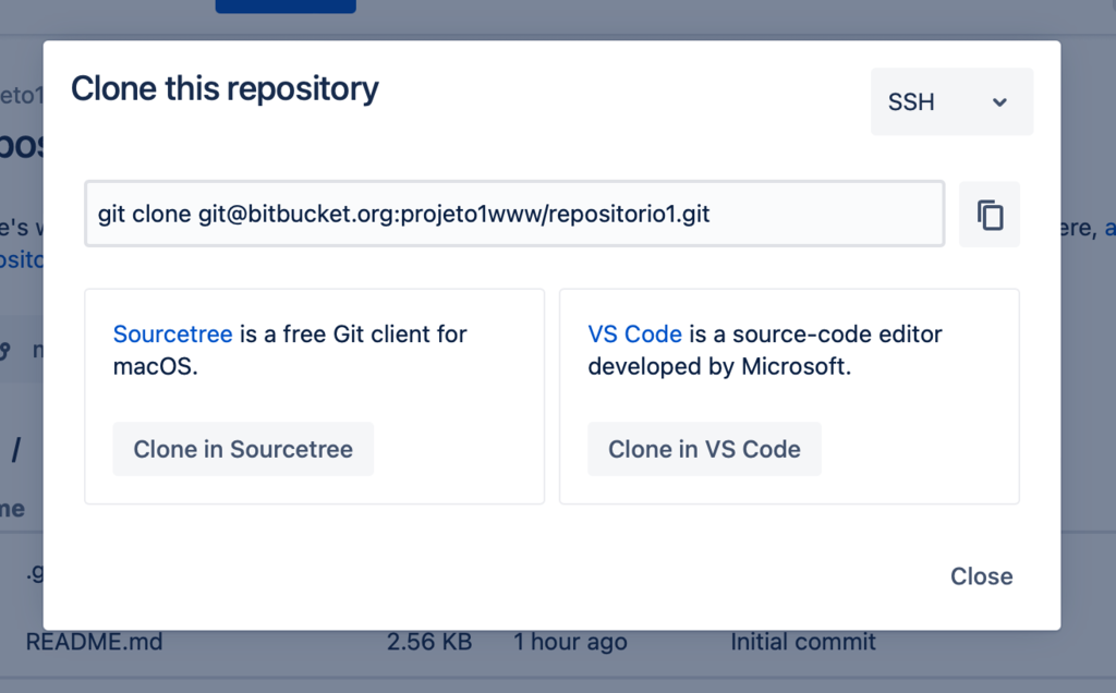repositório bitbucket clonando repositório no bitbucket