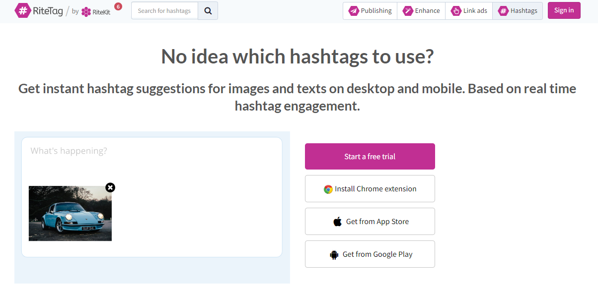 página inicial do ritetag