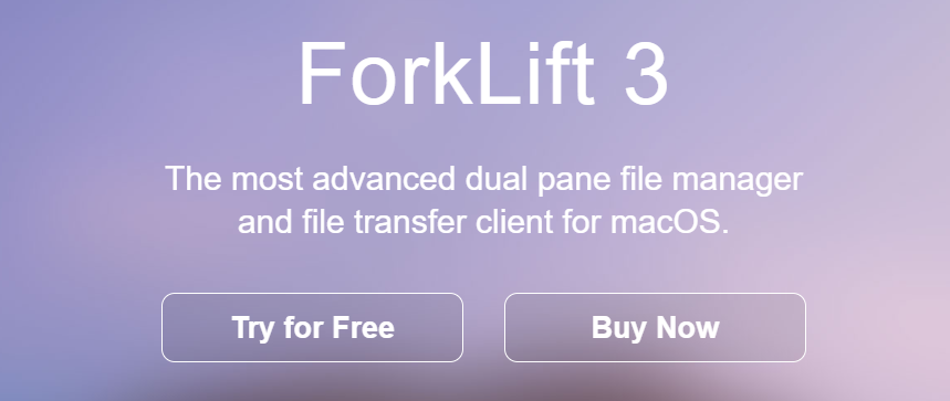 Captura de tela da p&aacute;gina inicial do ForkLift