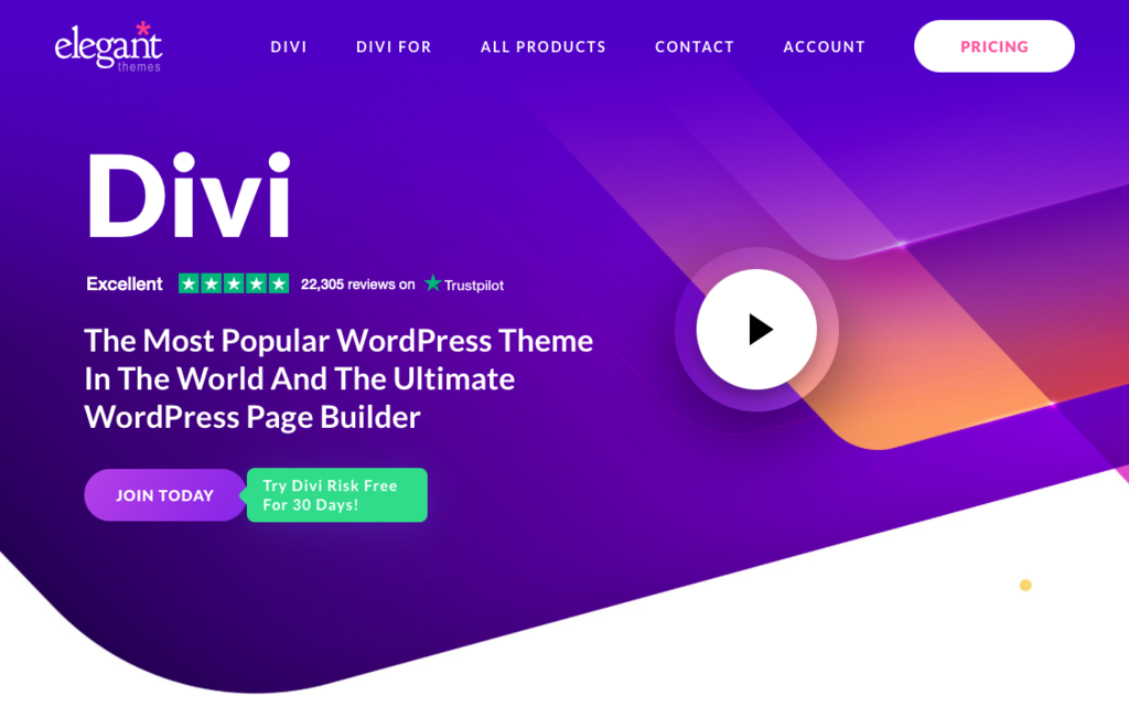 página inicial do divi na web