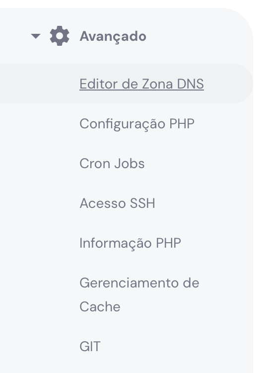 bot&atilde;o do editor de zona dns do hpanel