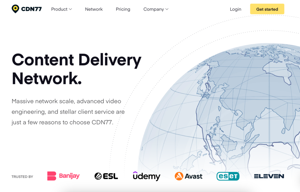 p&aacute;gina inicial do cdn77