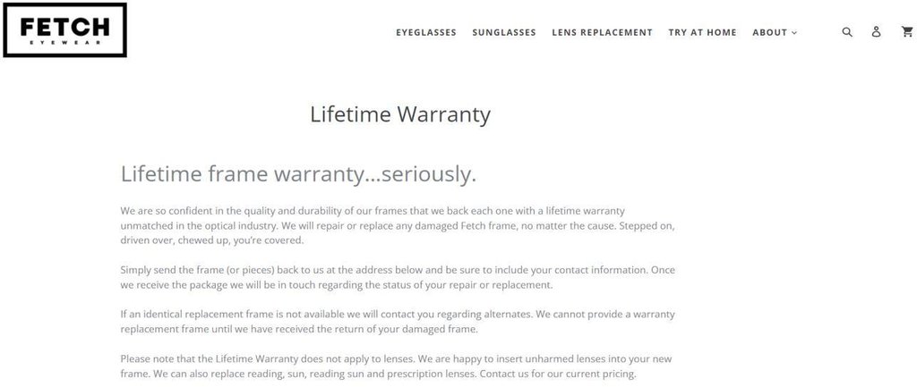 informa&ccedil;&otilde;es sobre garantia vital&iacute;cia da loja fetch