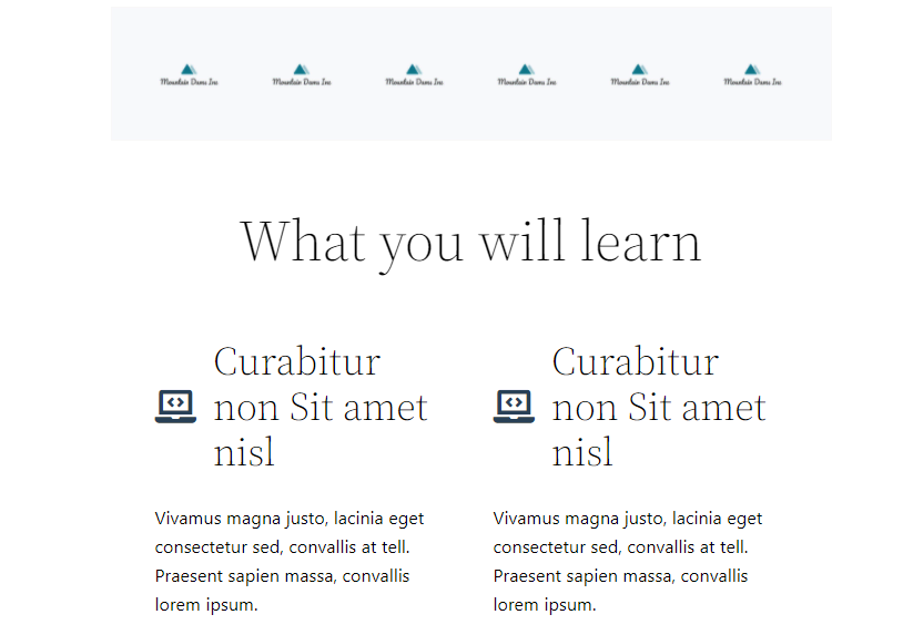 Exemplo de template pr&eacute;-pronto dispon&iacute;vel no Beaver Builder