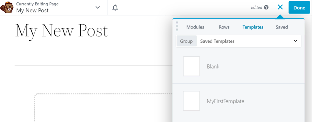 Op&ccedil;&otilde;es de template do Beaver Builder para aplicar na p&aacute;gina