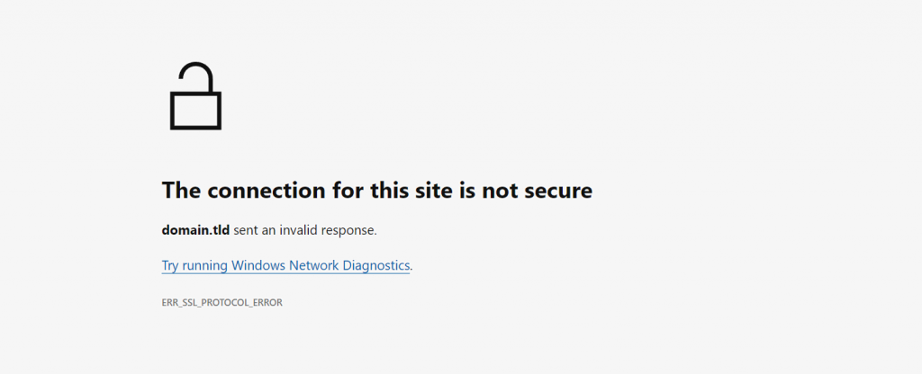 Mensagem de erro ERR_SSL_PROTOCOL_ERROR_ no Microsoft Edge