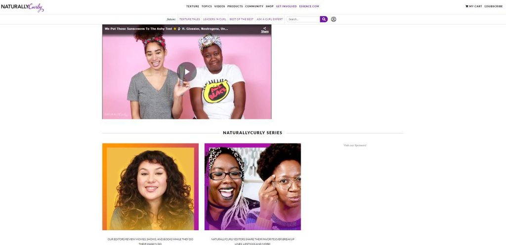 site da naturally curly com v&iacute;deos