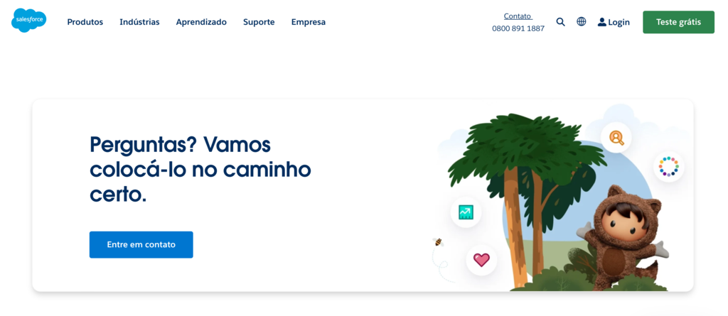 p&aacute;gina inicial da salesforce