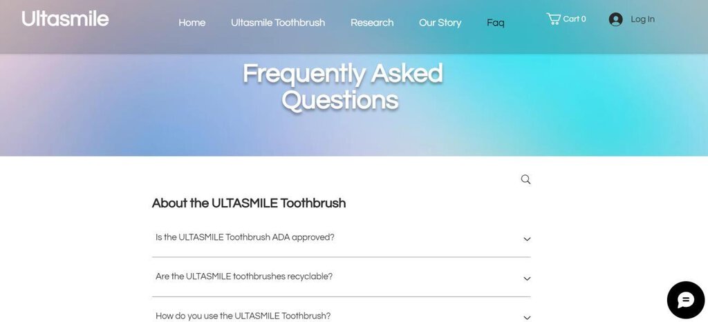 se&ccedil;&atilde;o de perguntas frequentes (faq) da loja ultrasmile