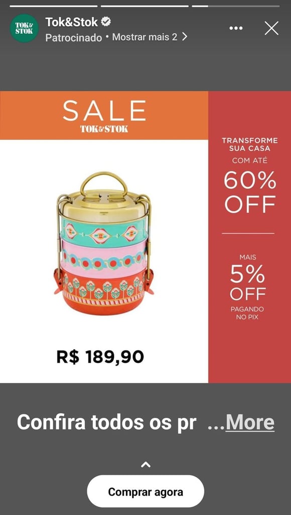 exemplo de an&uacute;ncio em story no Facebook