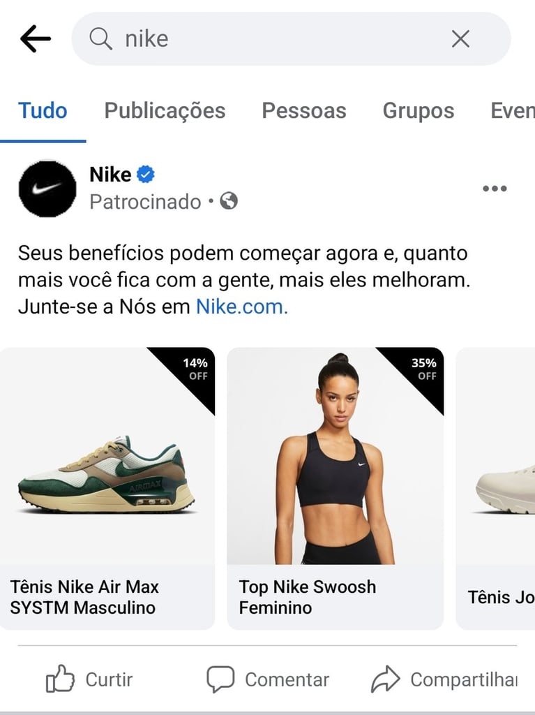 exemplo de an&uacute;ncio do formato cole&ccedil;&atilde;o no Facebook