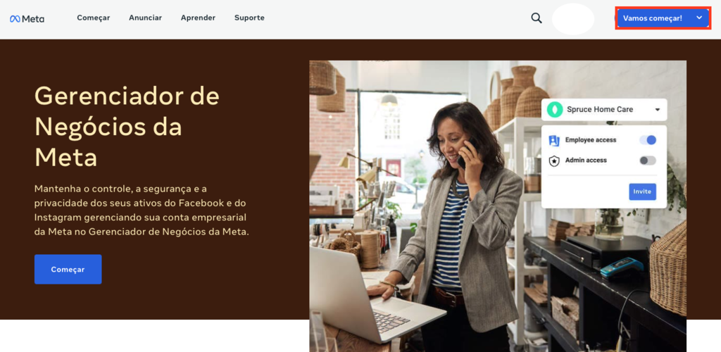 criando conta no gerenciador de an&uacute;ncios do facebook