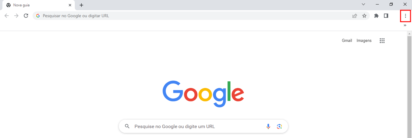 Ícone de três pontinhos no Google Chrome