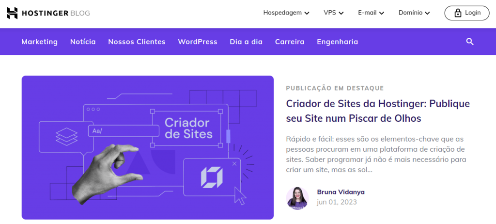 blog da hostinger