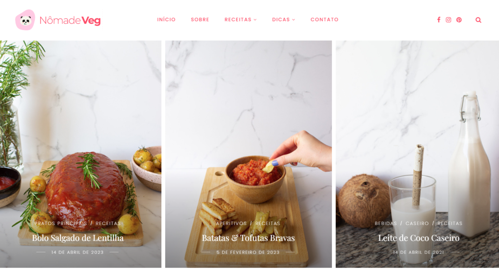 p&aacute;gina inicial do blog n&ocirc;made veg