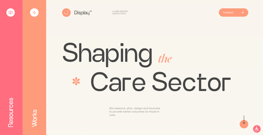 Página inicial da Display Care