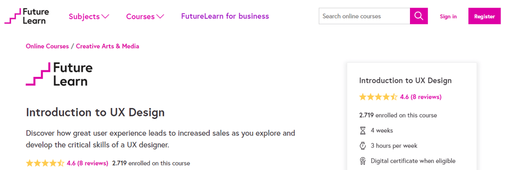 certificado em web design da futurelearn