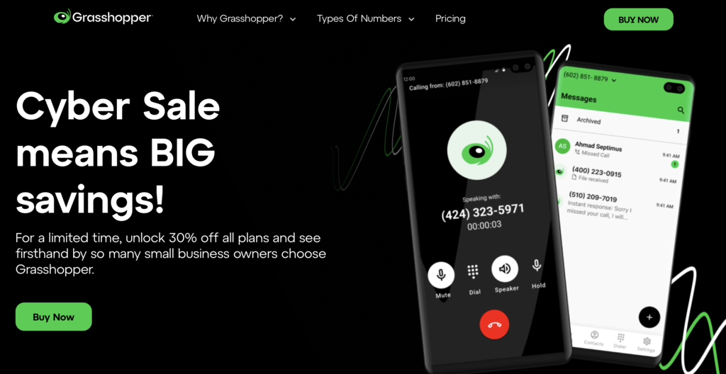 serviço de número de celular virtual grasshopper