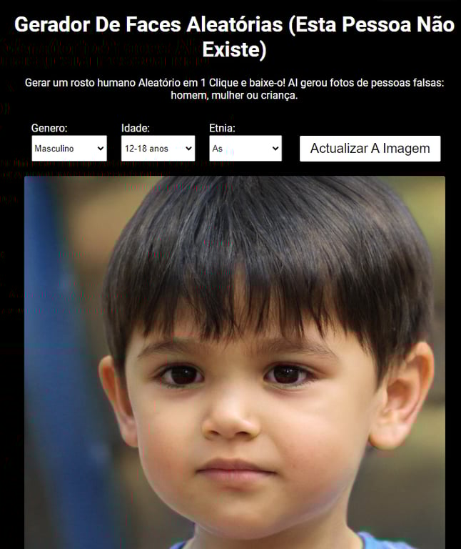 Homepage do "esta pessoa n&atilde;o existe"