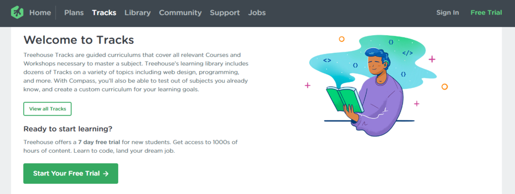 trilha de conhecimento em web design da treehouse