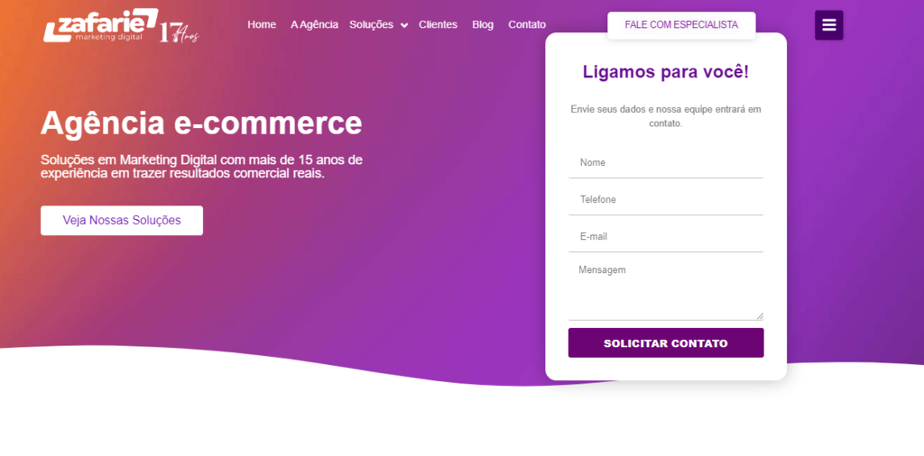 site da ag&ecirc;ncia de e-commerce zafarie