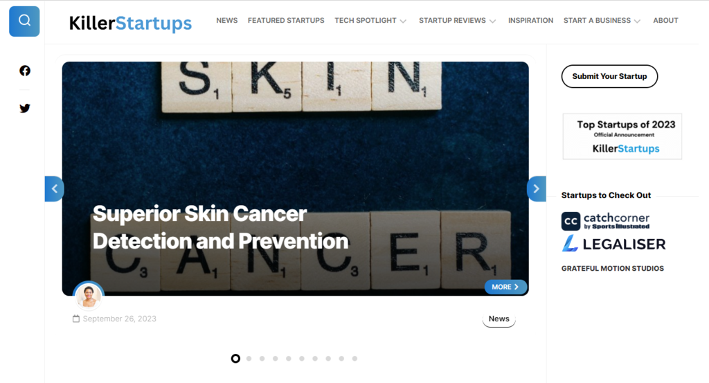 killer startups (página inicial)