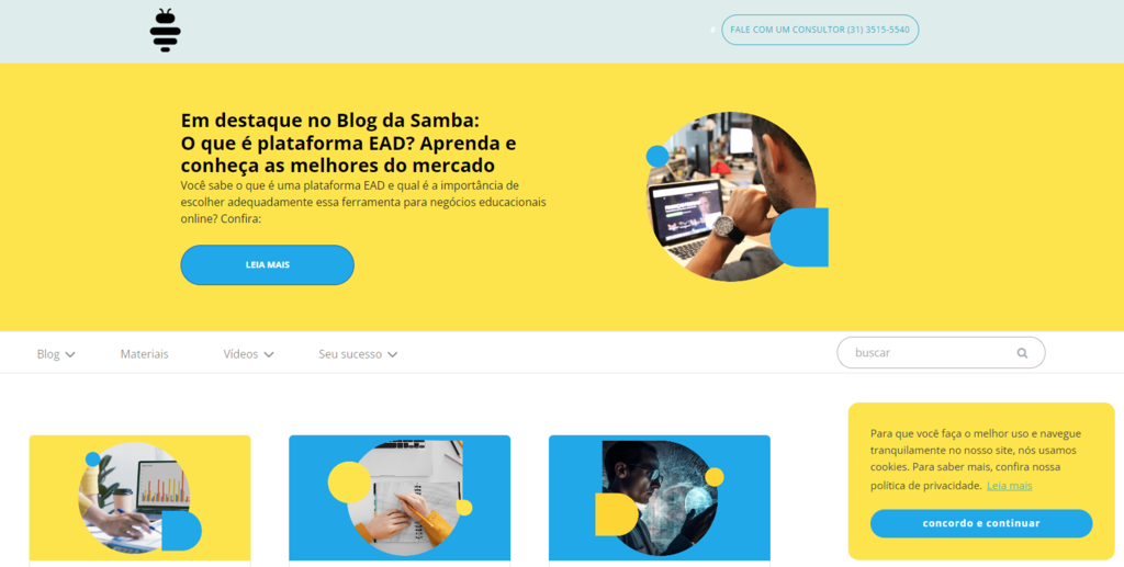 captura de tela do blog da sambatech