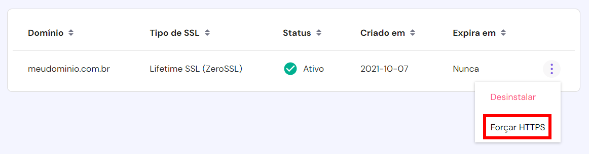 op&ccedil;&atilde;o de for&ccedil;ar https no hpanel