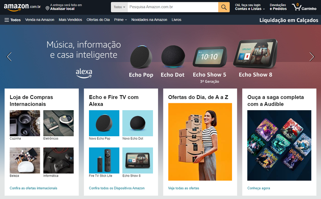 homepage da amazon brasil