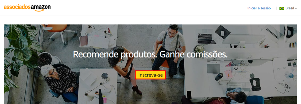 Bot&atilde;o de inscreva-se do Associados Amazon