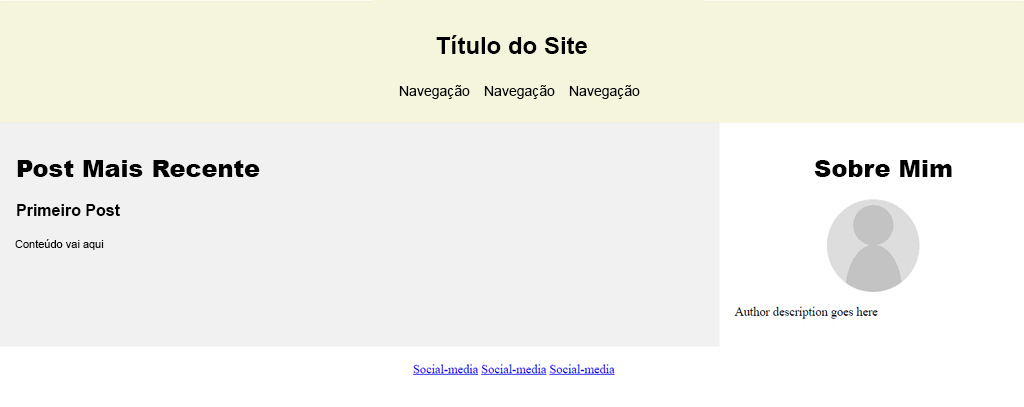 Plano de layout do site