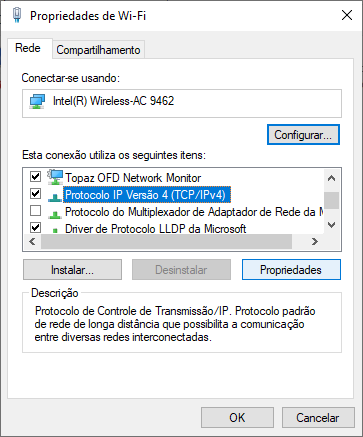 editando ipv4 no painel de controle