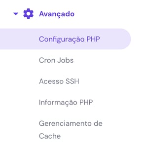 configuração php no hpanel