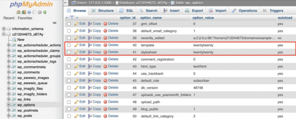 editando tema do wordpress pelo phpmyadmin