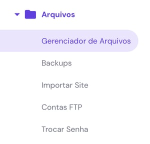 gerenciador de arquivos do hpanel