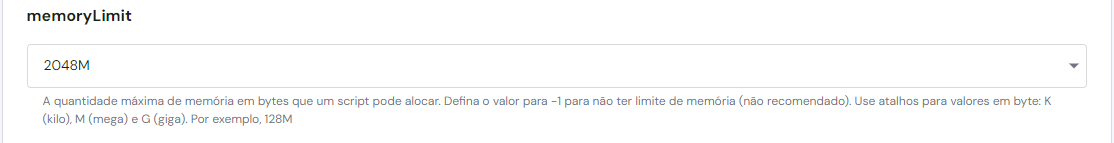 Aumento do limite de PHP do WordPress por meio do hPanel.