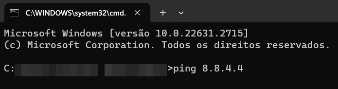 O comando ping no prompt de comando do Windows