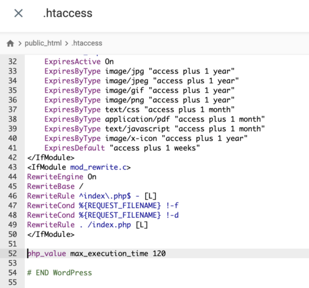 editar maxexecutiontime no arquivo htaccess