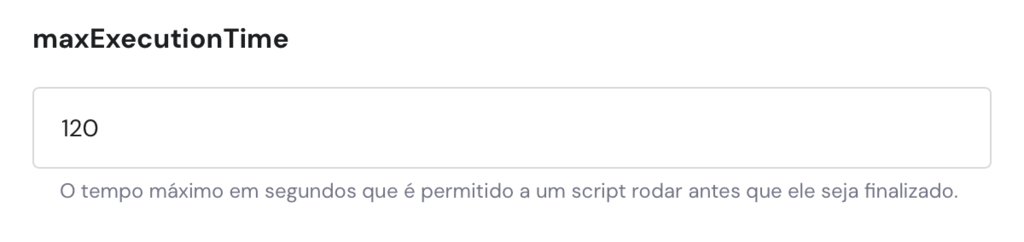 editar maxexecutiontime no hpanel