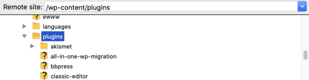 editando plugins no filezilla