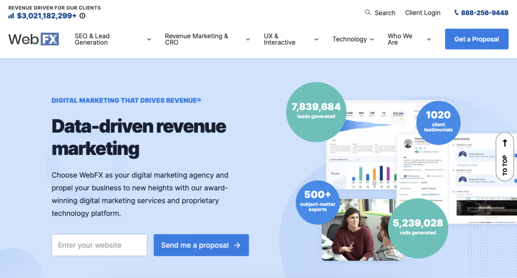 site da ag&ecirc;ncia de marketing digital webfx