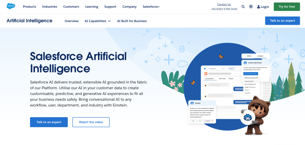 melhor chatbot ia: salesforce ai (p&aacute;gina oficial)