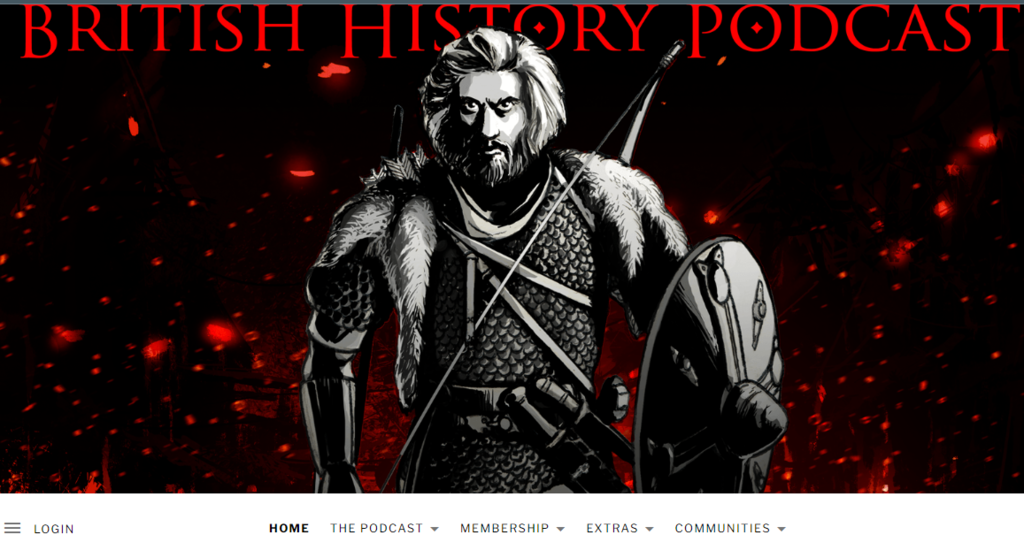 captura da p&aacute;gina oficial do the British history podcast