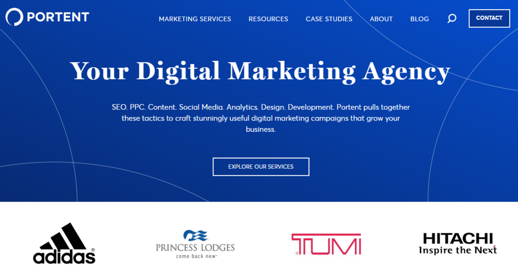 site da ag&ecirc;ncia portent, feito com wordpress